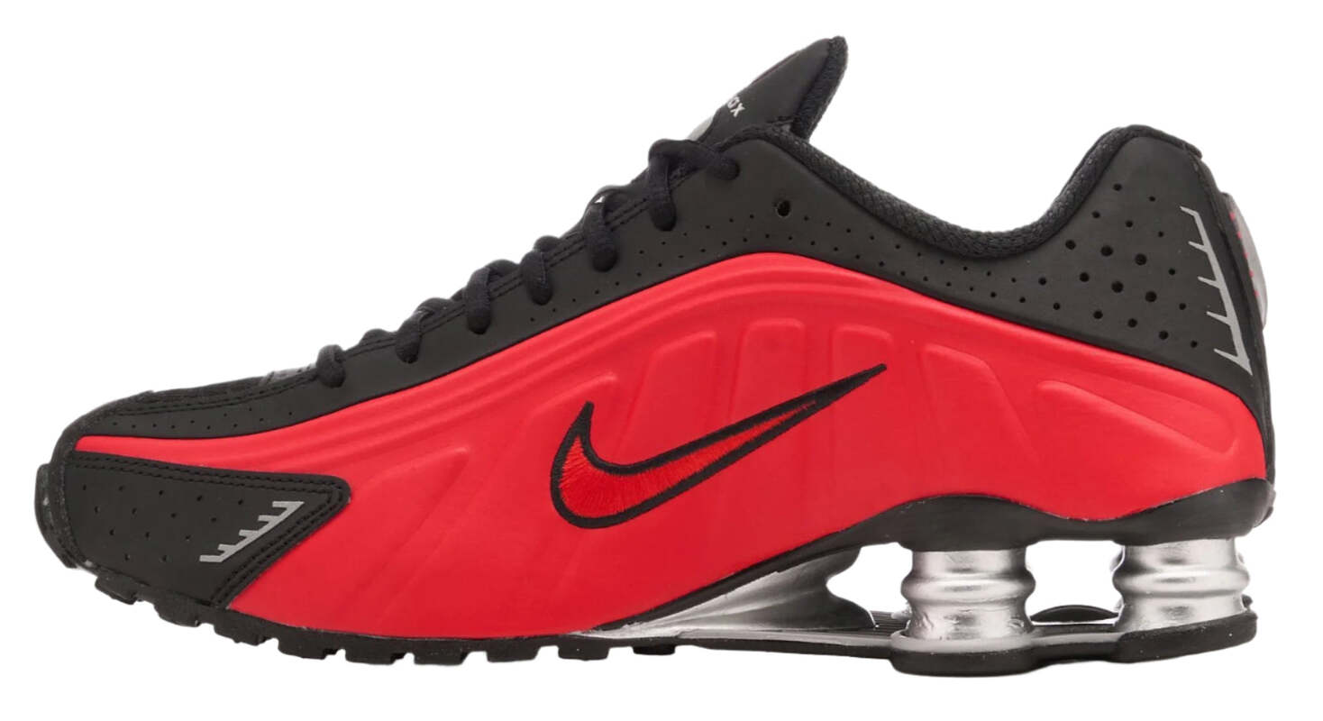 Кроссовки Nike Shox R4 University Red Black Metallic Silver — фото 2