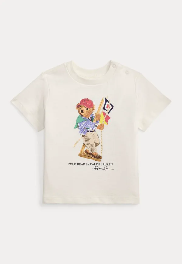 Футболка из хлопкового трикотажа polo bear с принтом 02y Polo Ralph Lauren, Deckwash White