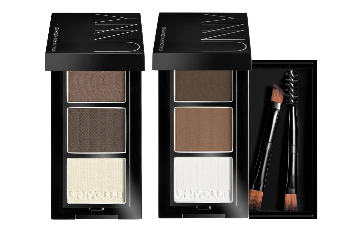 UNNY CLUB Палетка для бровей UNNY Soft Contouring Tricolor, 0,9 г*3, #Black Tea Gray+Smoke Gray Brown