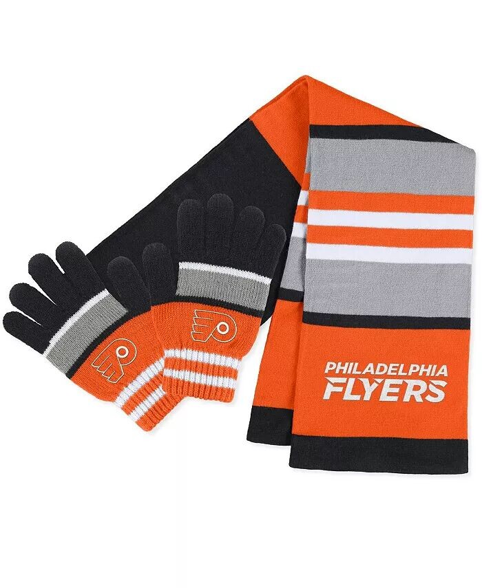 

Женский комплект из перчаток и шарфа в полоску Philadelphia Flyers Wear By Erin Andrews, мультиколор