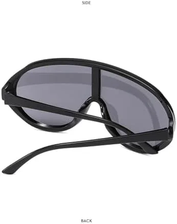 

Большие цельные солнцезащитные очки для женщин и мужчин в винтажном стиле для отдыха, солнцезащитные очки с защитой от УФ-излучения UV400 MTZJH, White Silver Blue