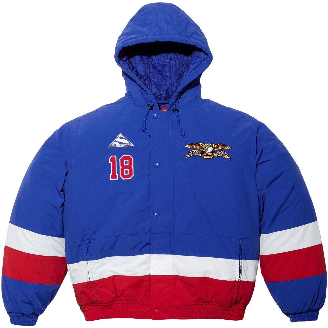 X Antihero FW25 WEEK12 Stadium Jacket Куртки и Пальто Унисекс Supreme, черный — фото 4