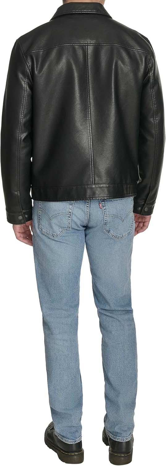 Мужская куртка Levi's из искусственной кожи Levi's Modern Trucker Jacket, Black — фото 3