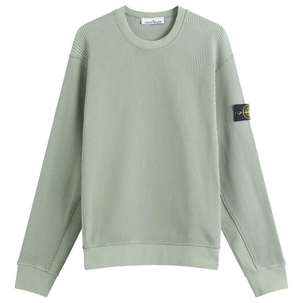 

Ватный свитер с круглым вырезом Stone Island, цвет sage