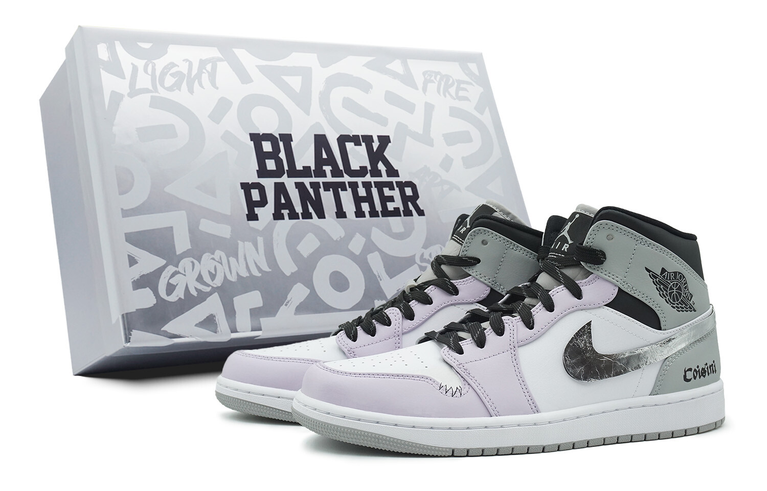 

Кроссовки Air Jordan 1 Vintage Basketball Shoes Men High-top Purple/white/gray, светло-фиолетовый