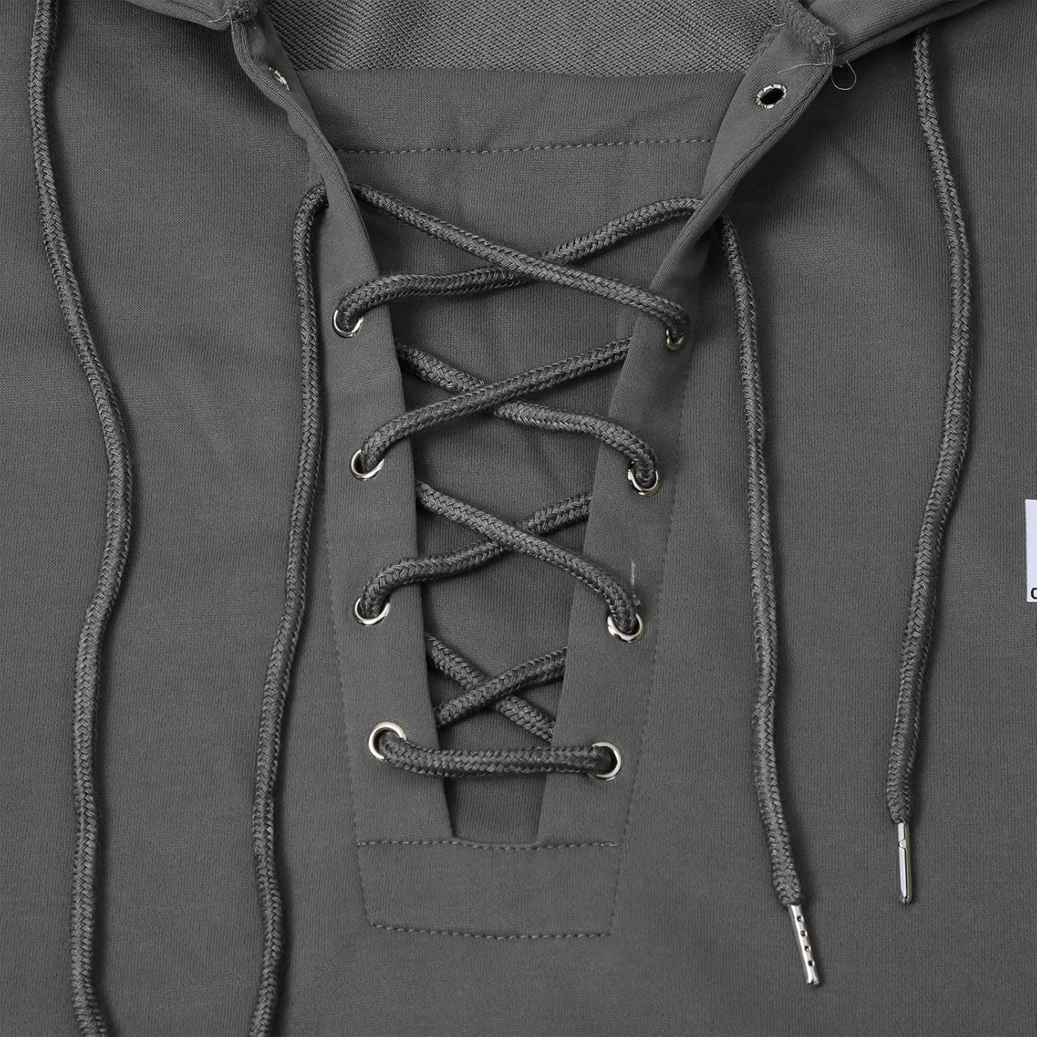 Мужская вязаная толстовка с капюшоном Vintage Tactical, цветной блок, шнуровка — фото 2