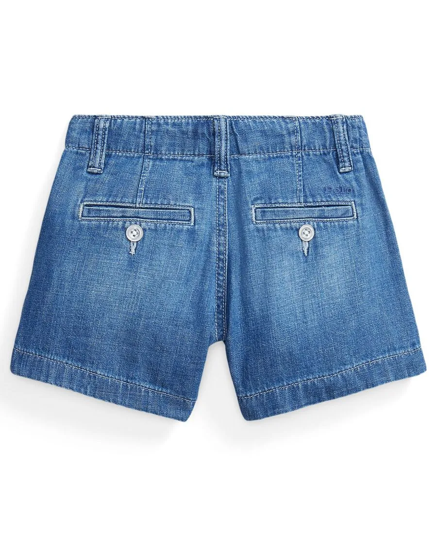 Джинсовые шорты с застежкой-молнией для девочек, размеры 2T-6X Polo Ralph Lauren, andoria wash синий — фото 2