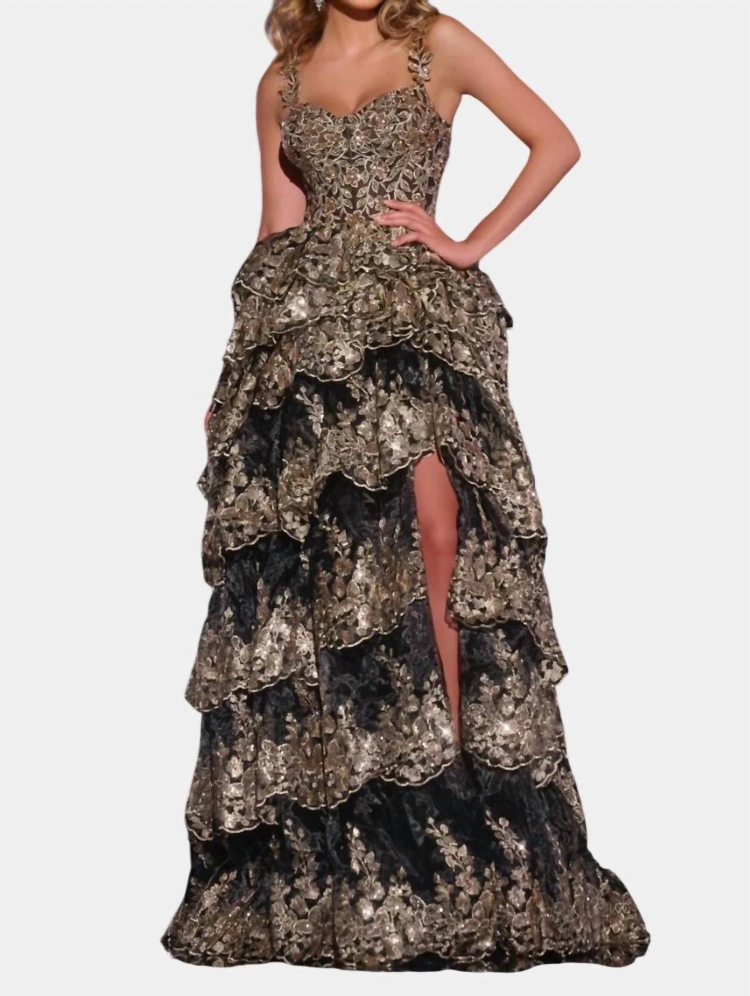 

Платье Francesca в черно-золотом цвете JOVANI