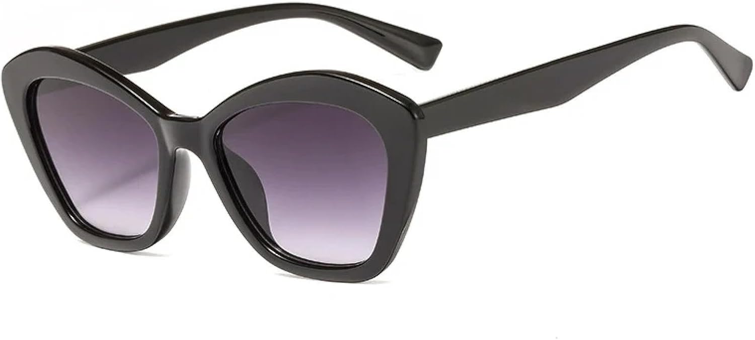 

Винтажные солнцезащитные очки «кошачий глаз» в маленькой оправе, роскошные очки для вождения на открытом воздухе с защитой от УФ-излучения UV400 TKKTLLT, Black Gradient Gray