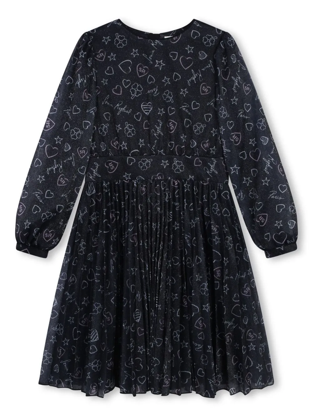 

Платье с графичным принтом и блестками SONIA RYKIEL ENFANT, черный