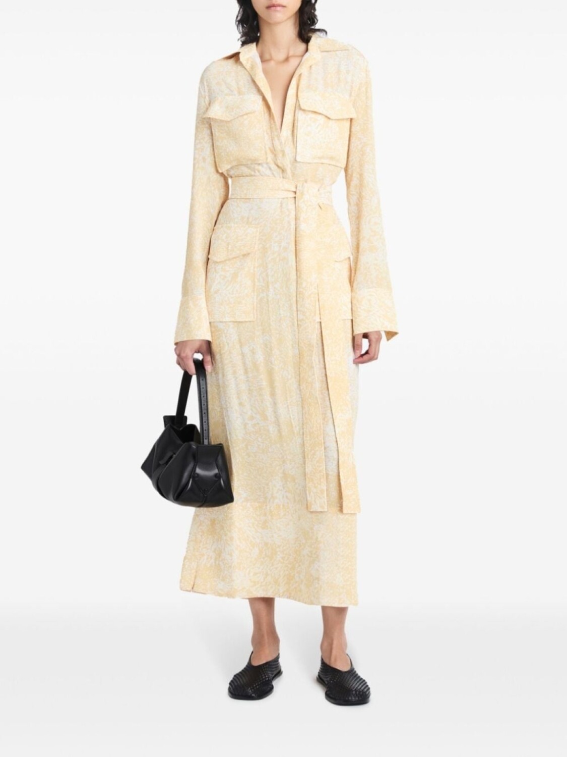 

Платье макси с абстрактным принтом Proenza Schouler, желтый