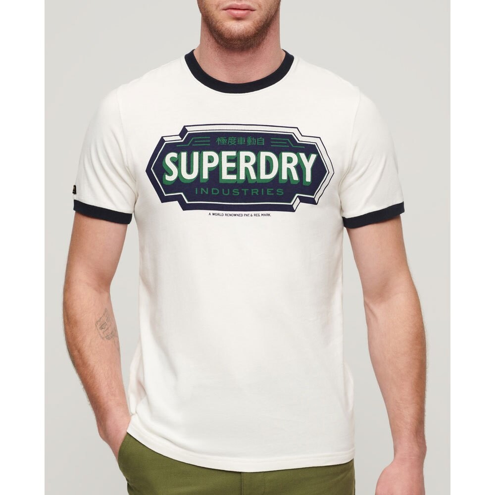 

Футболка с коротким рукавом Superdry Ac Ringer Workwear Graphic, белый