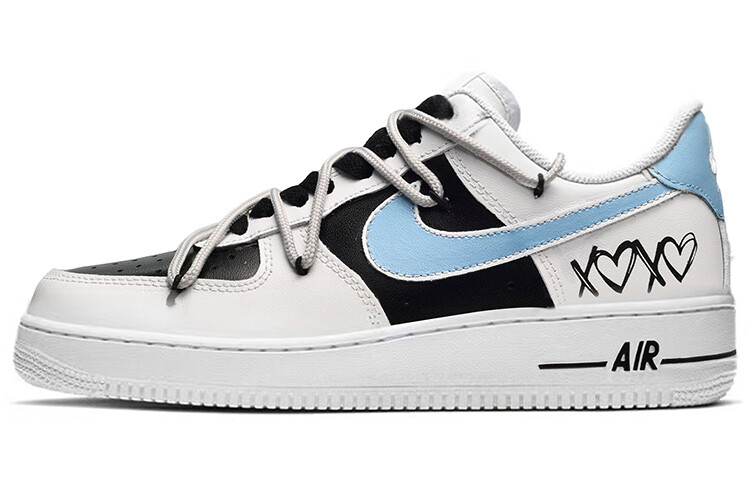 

Кроссовки для скейтбординга Air Force 1 женские с низким верхом, белые/черные/синие Nike, Черный, Кроссовки для скейтбординга Air Force 1 женские с низким верхом, белые/черные/синие Nike