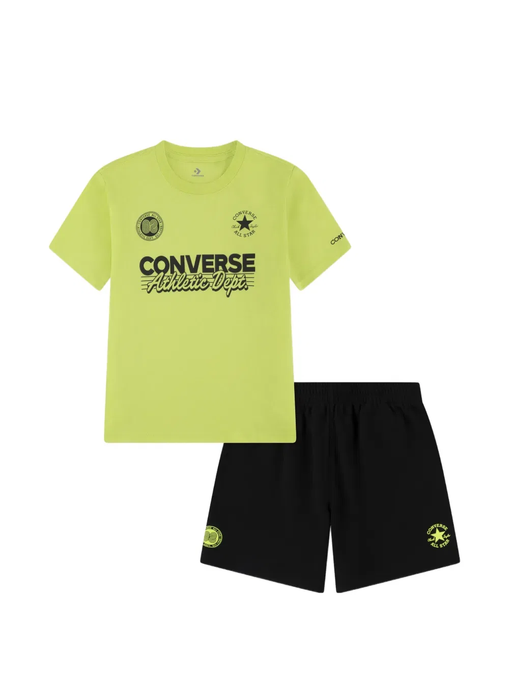 Комплект из двух шорт с принтом Converse Kids, зеленый