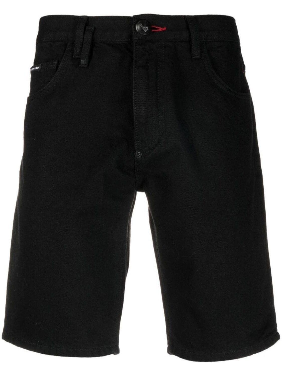 

Philipp Plein straight-leg denim shorts, черный