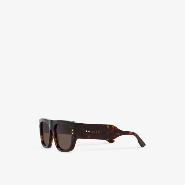 GC002018 GG1262S солнцезащитные очки из ацетата в прямоугольной оправе Gucci, коричневый — фото 3