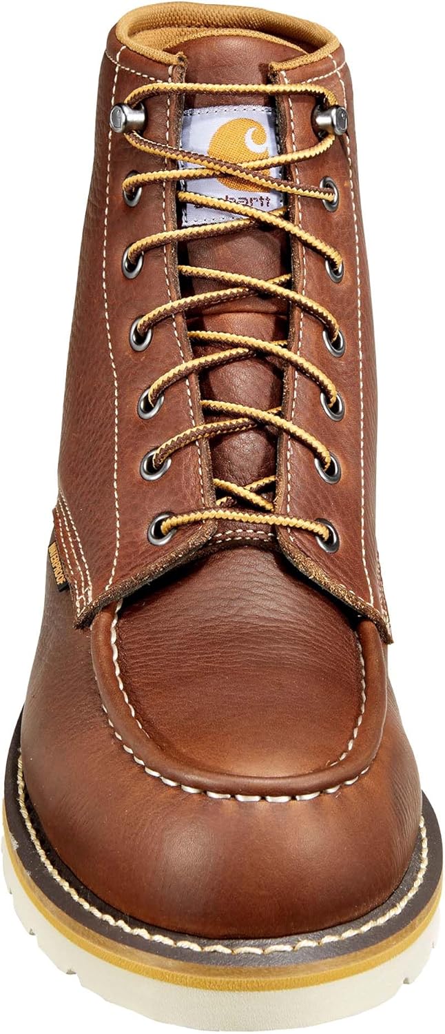 Мужские водонепроницаемые ботинки Carhartt с 15 см подошвой и стальным носком, Soft Tan Full Grain Leather — фото 4