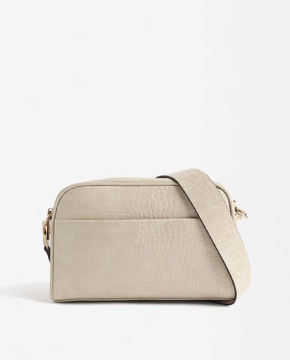 

Однотонная женская сумка через плечо с анималистическим принтом и несколькими отделениями на молнии Parfois, цвет Crudo