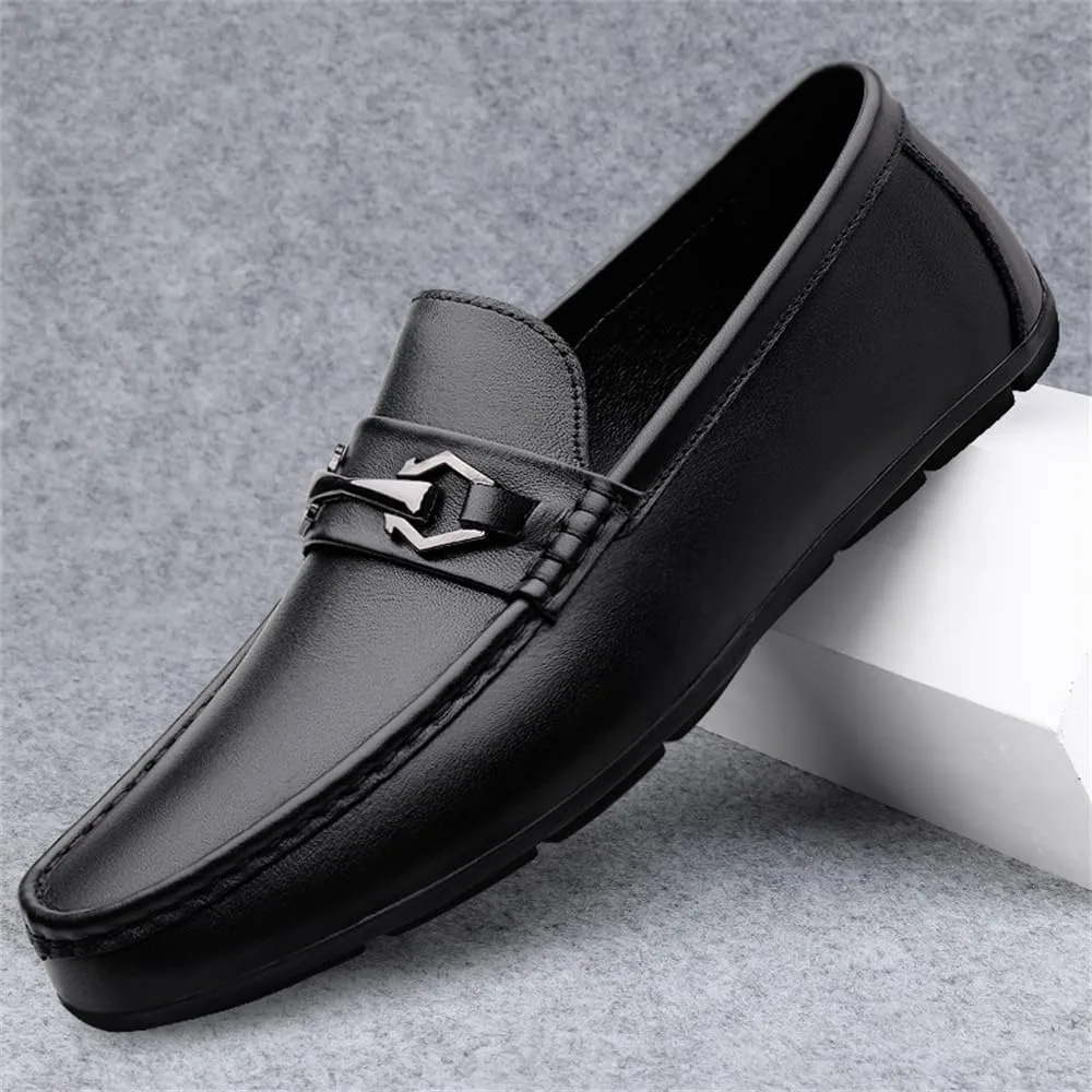 Мужские повседневные туфли-лоферы Loafer Premium из натуральной кожи, без шнурков, для вождения, легкие, дышащие, мягкие Abborora, черный — фото 4