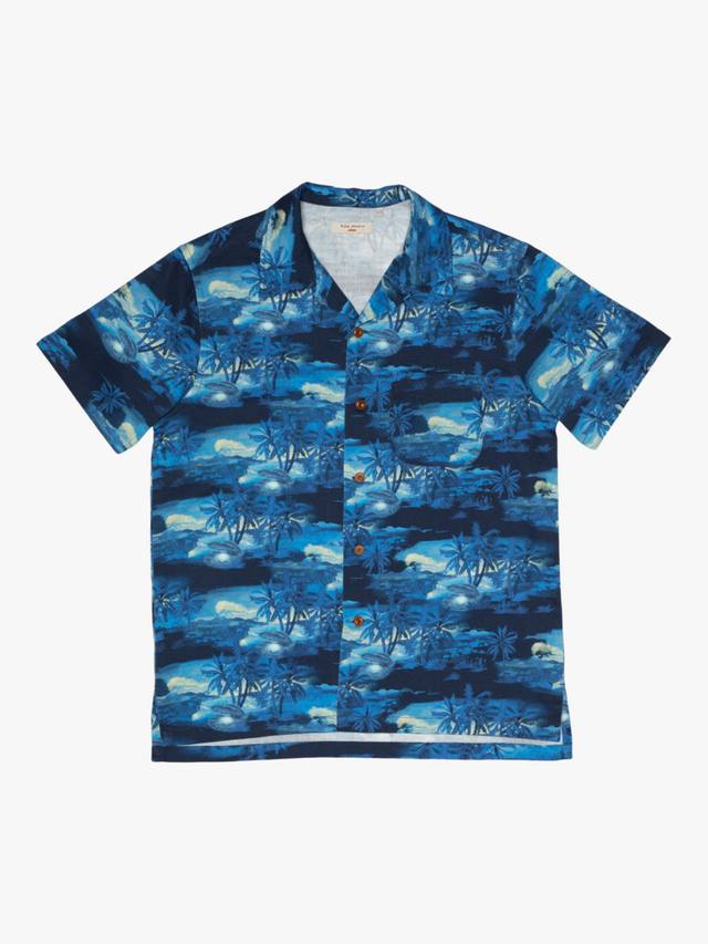 

Рубашка Arvid Pearl с короткими рукавами Nudie Jeans, Blueberry