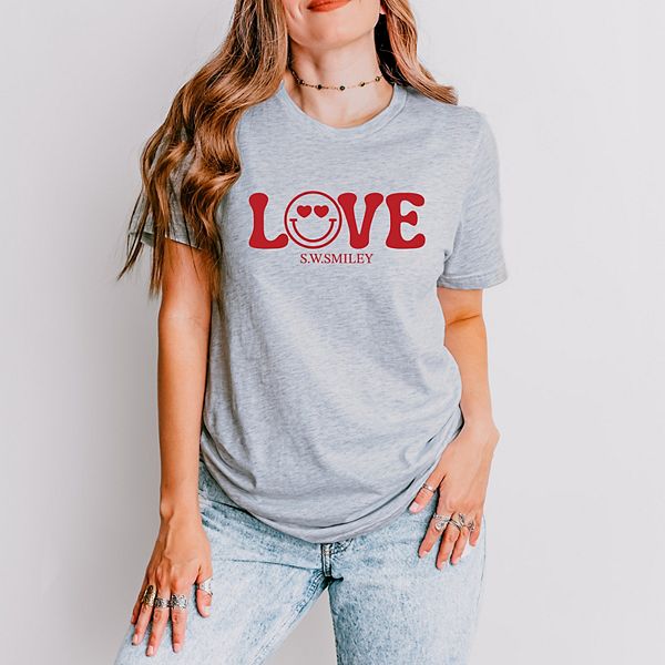 

Футболка с принтом SWSmiley love smile Simply Sage Market, Heather Grey, Серый, Футболка с принтом SWSmiley love smile Simply Sage Market, Heather Grey
