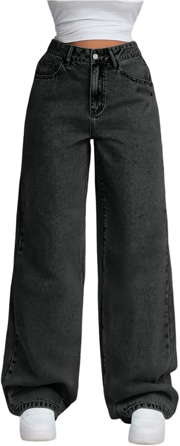 Широкие джинсы для женщин Stretchy Baggy Jean с карманами