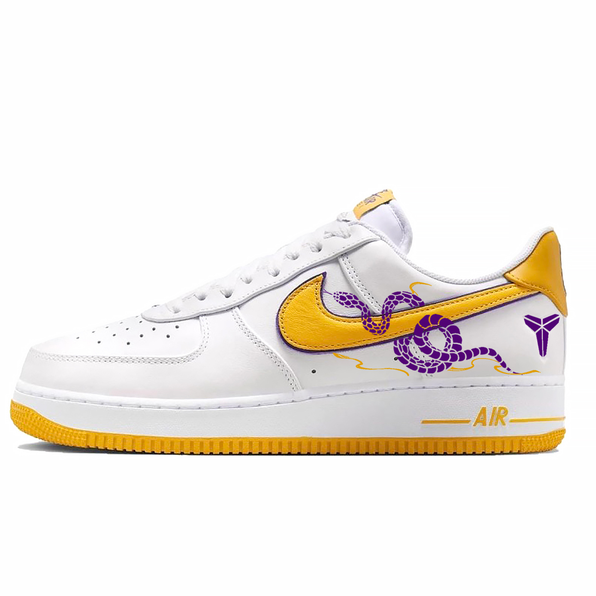 

Nike Кроссовки Kobe Bryant x Air Force 1 противоскользящие низкие скейтерские мужские жёлтые, цвет Yellow