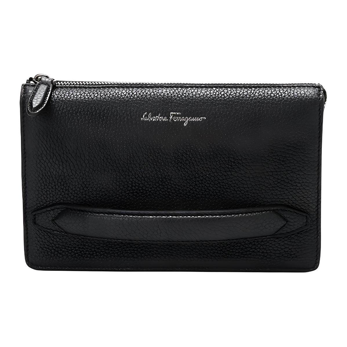 

Ferragamo Кожаная клатч мужская черная