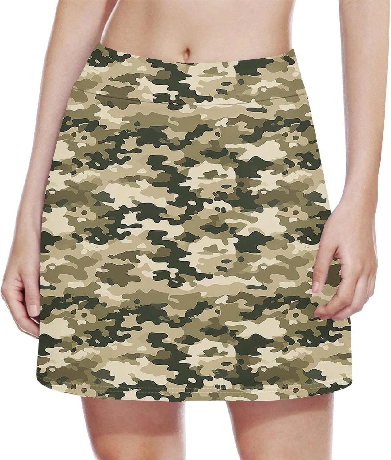 Юбка-шорты теннисная высокая посадка Army Green — фото 2