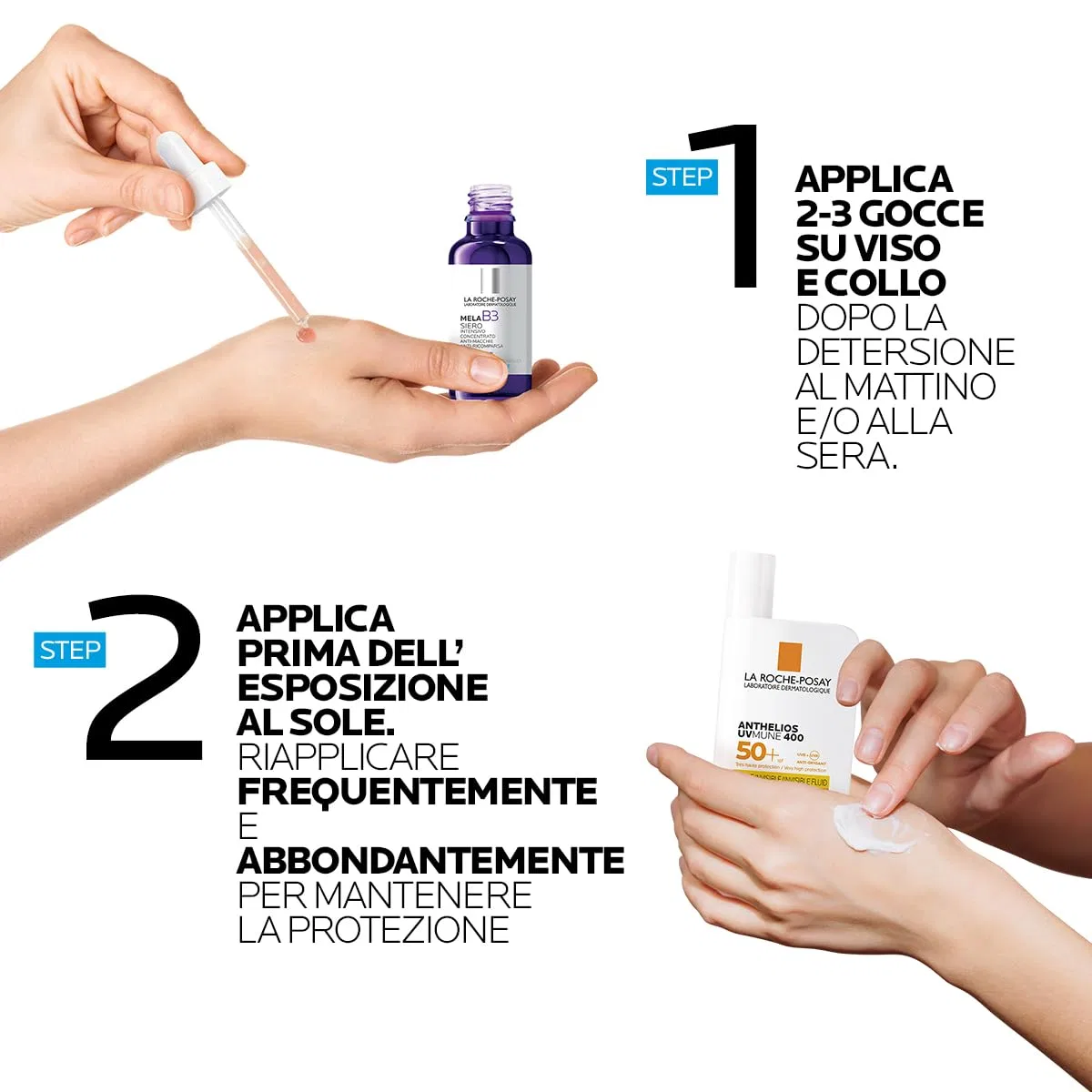 Набор для лица La Roche-Posay Mela B3 Anti-Stain Serum 30 мл + Anthelios UVMune 400 Invisible Fluid SPF50+ 50 мл La Roche-Posay — фото 4