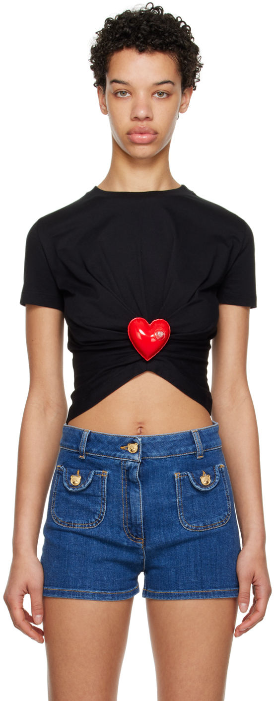 

Футболка с надувным сердцем Moschino, черный