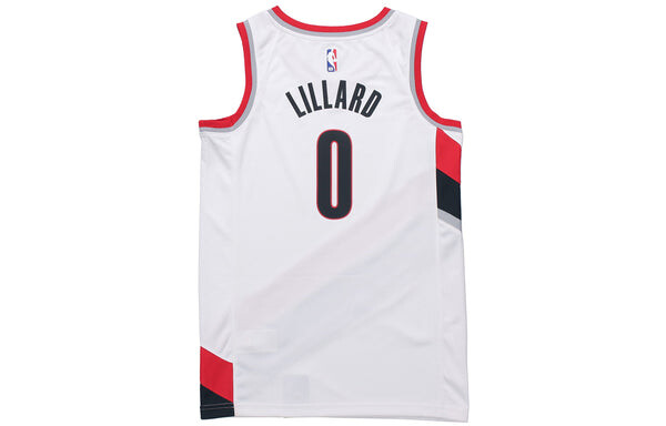 Спортивная футболка damian lillard trail blazers association edition nba swingman jersey 'white red black' Nike, белый — фото 2