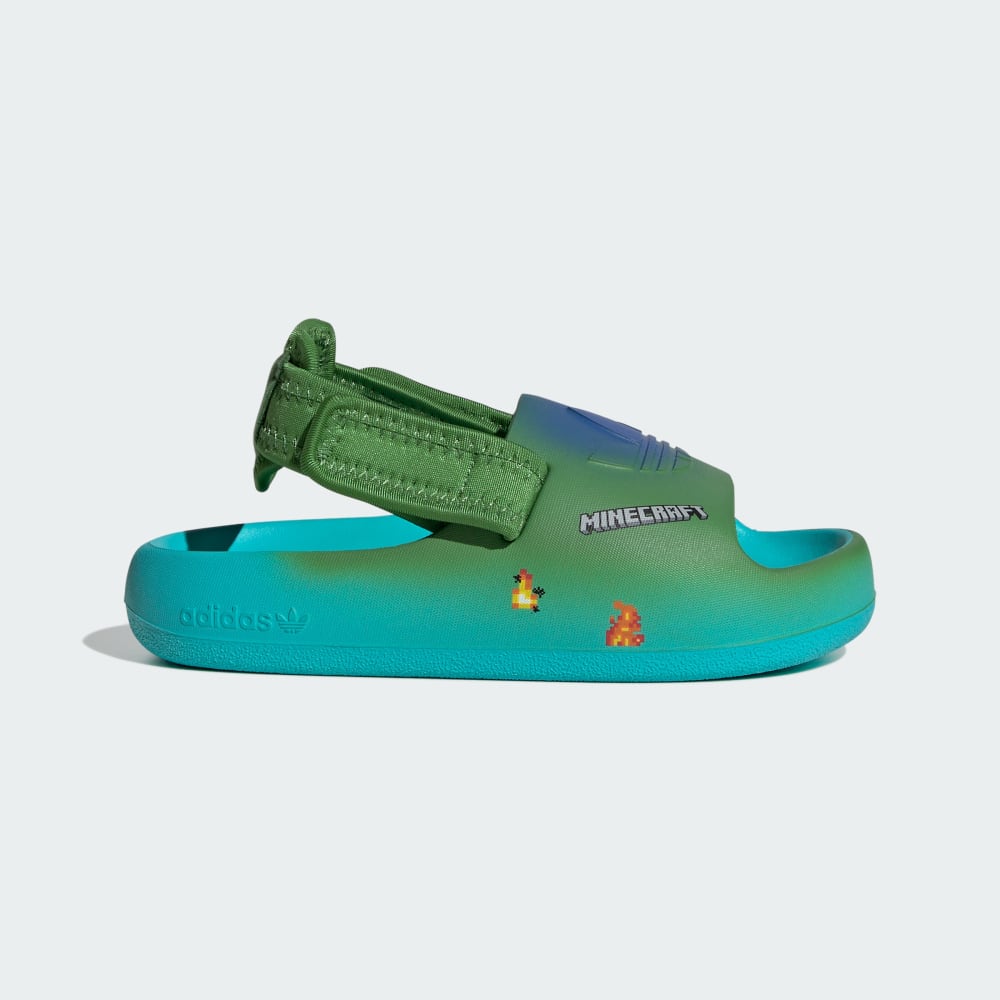

Сандалии Adidas x Minecraft Adifom Adilette Slides Kids, цвет Blue/Green/Blue
