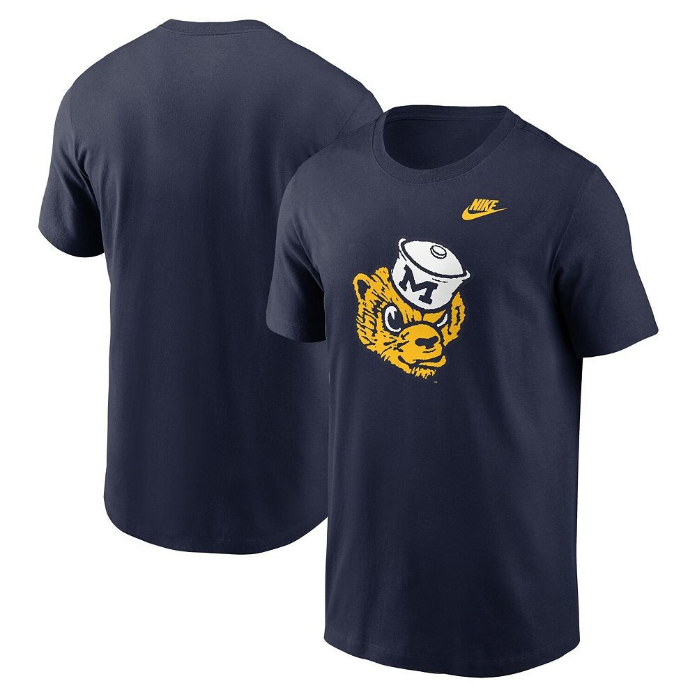 Мужская темно-синяя футболка с альтернативным логотипом Nike Michigan Wolverines Legacy, цвет Mic Navy — фото 2