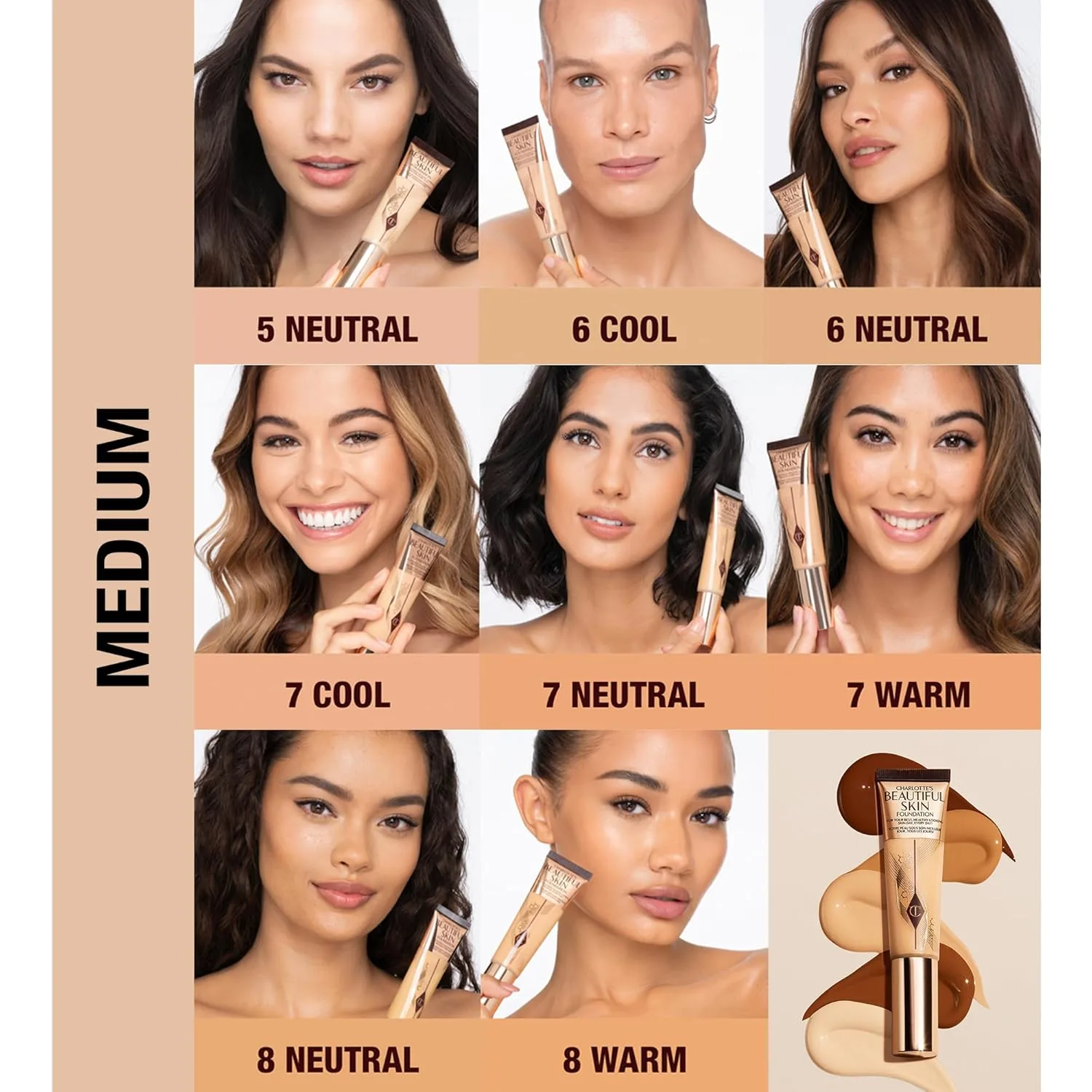 Charlotte Tilbury Beautiful Skin тональный крем среднего покрытия с увлажняющим эффектом, 07 Neutral - Medium with neutral olive undertones — фото 3
