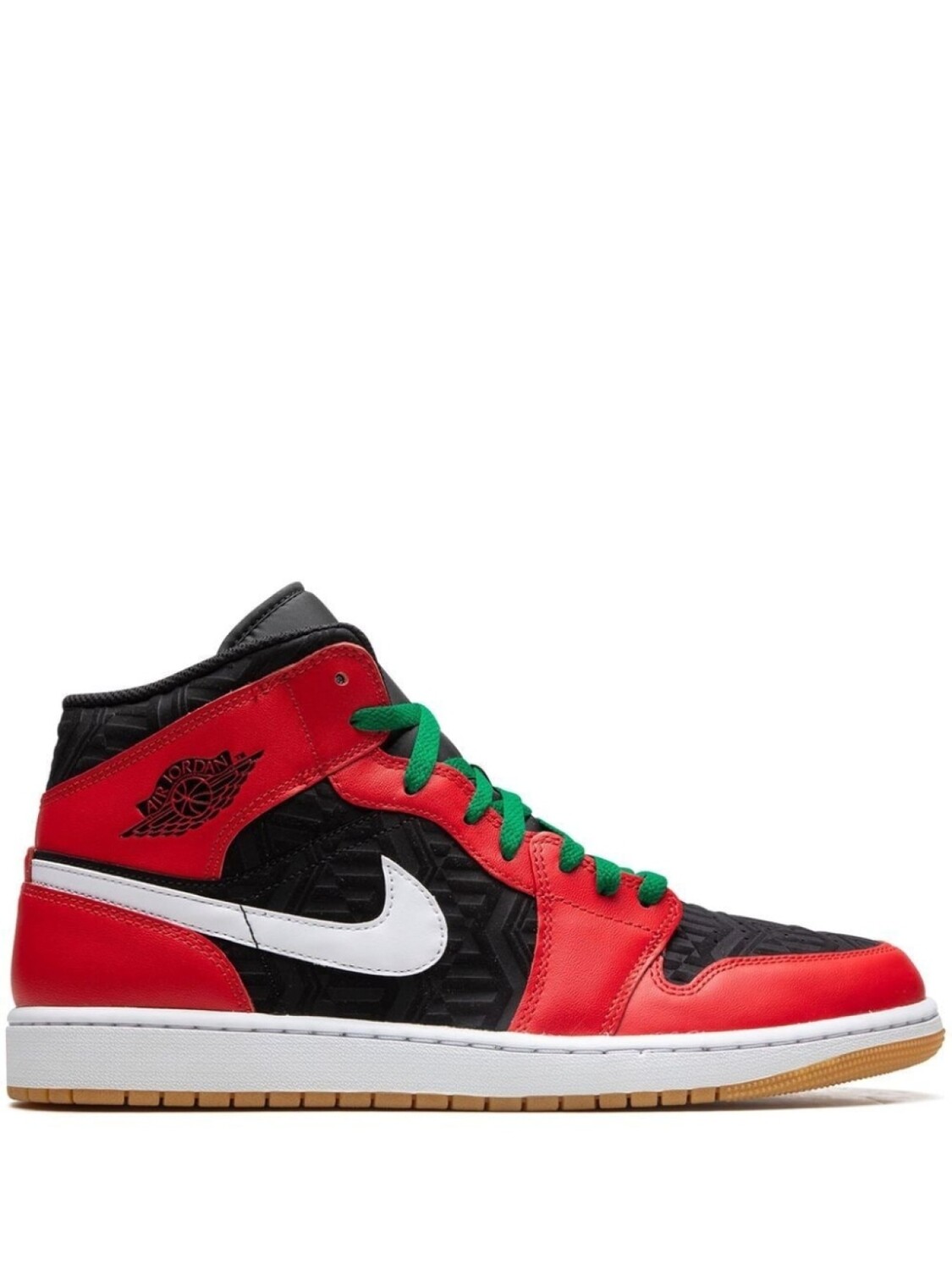 

Кроссовки Jordan Air Jordan 1 Mid, красный/зеленый/белый/черный