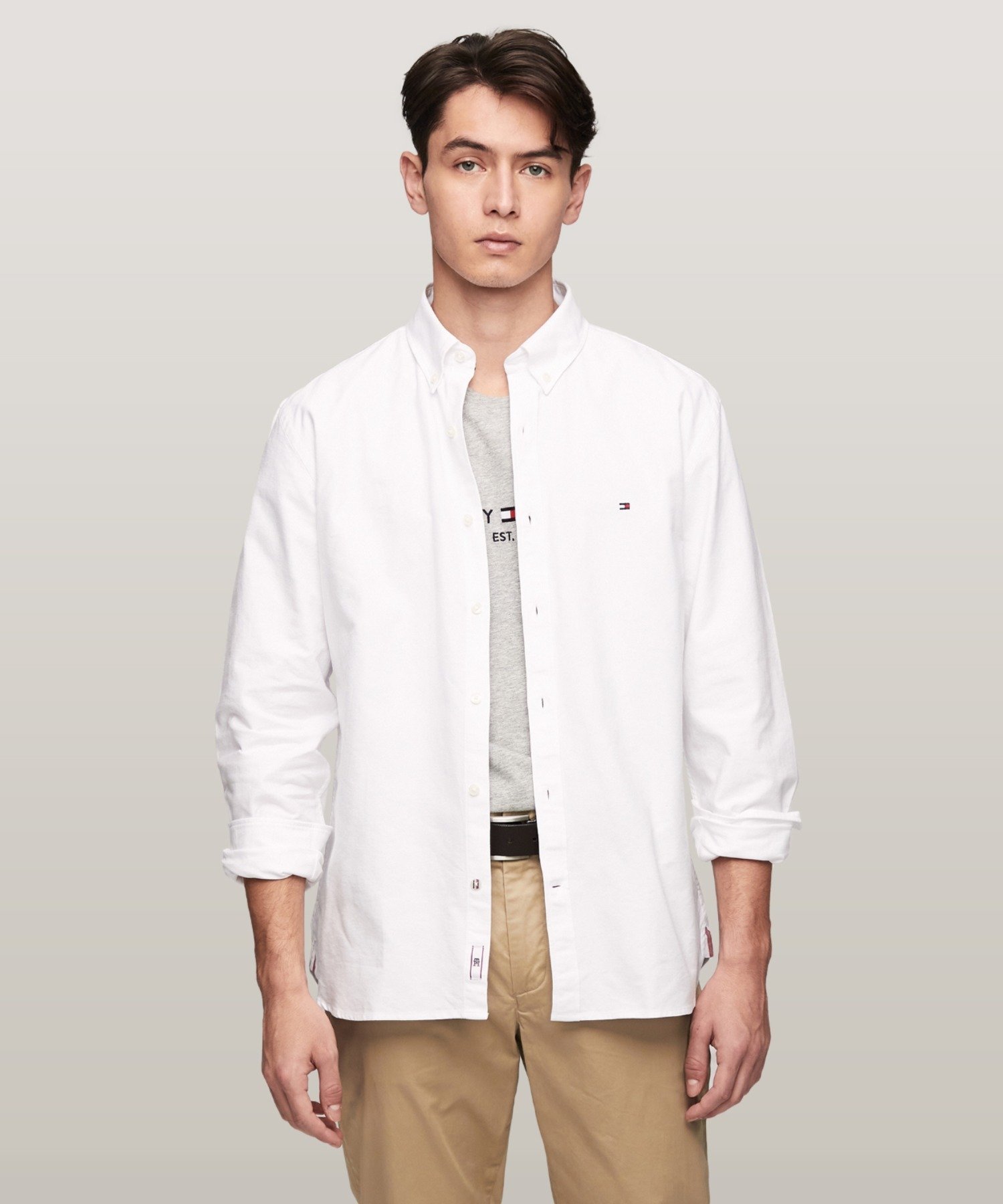 Плотная рубашка из оксфордской ткани TOMMY HILFIGER, White YBR