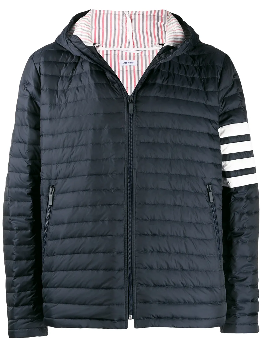 

Пуховик с полосками 4-Bar THOM BROWNE, синий