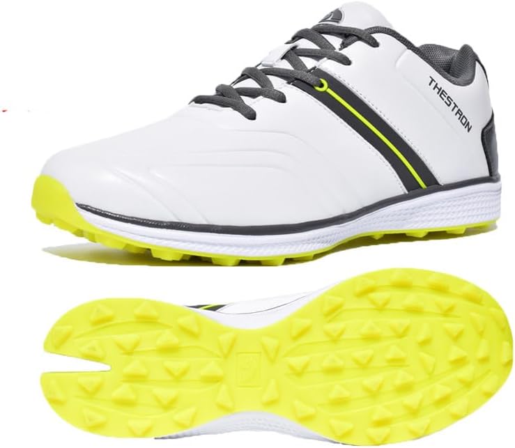 

Водонепроницаемые гольф-туфли QZ-iTray для мужчин, профессиональные кроссовки для гольфа без шипов, легкая обувь для прогулок на открытом воздухе Qz-Itry, белый/желтый