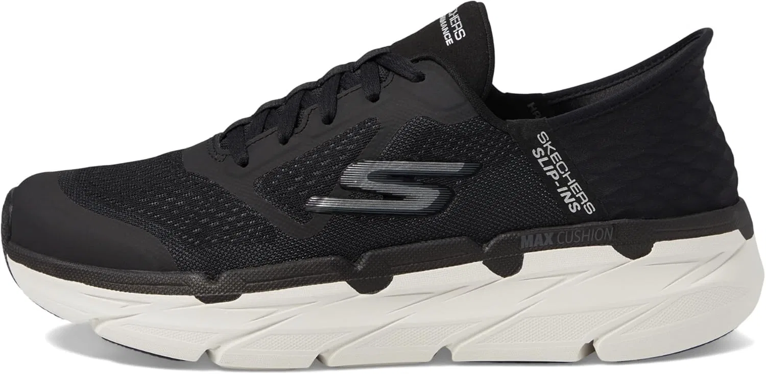 Мужские кроссовки Skechers Max Cushioning Premier Ascendant Hands Free без шнурков, Black White — фото 4