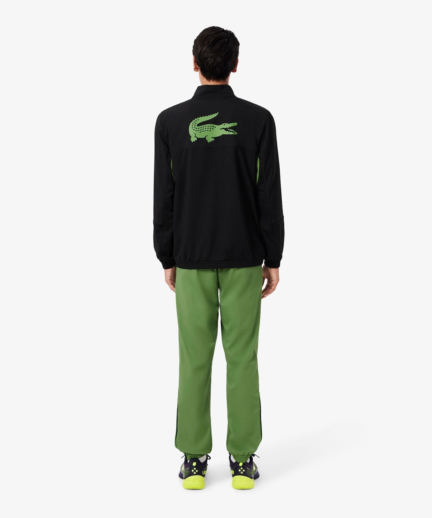 Спортивный костюм Даниила Медведева с принтом на кокетке спины LACOSTE, Black — фото 4