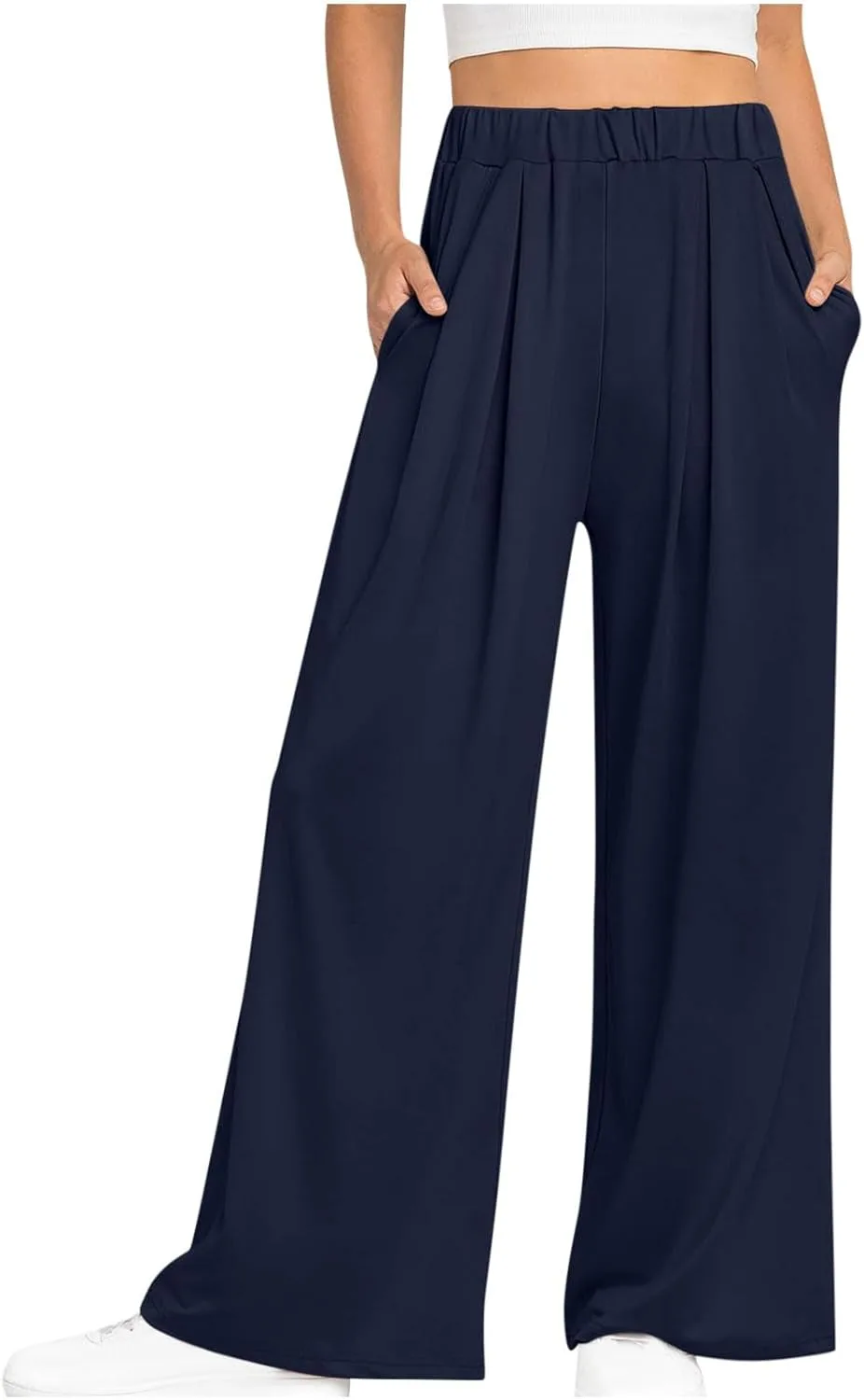Широкие женские брюки для йоги Casual High Waisted Loose Long Palazzo