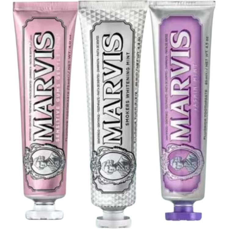 

Классическая зубная паста Periodontal Care 85 мл*4 Marvis, three-piece set: soft mint toothpastes 75ml+strengthened bright white toothpastes 85ml+jasmine-scented toothpastes 85ml