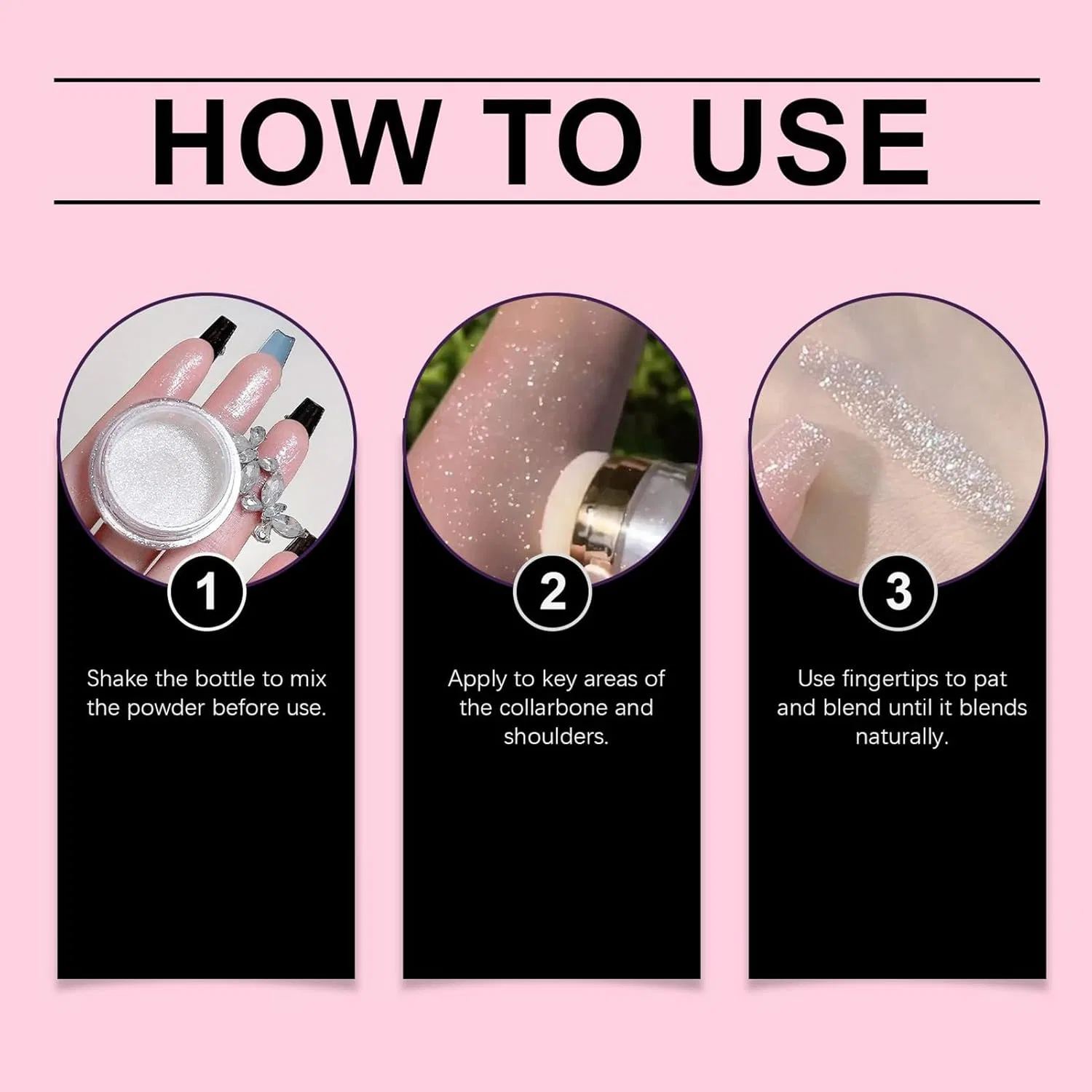 Хайлайтер для лица и тела Glitter Shi ммer Powder, белый, 0.05 кг — фото 4