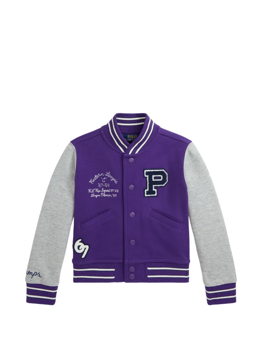 Бейсбольная куртка-бомбер Polo Ralph Lauren Kids, фиолетовый