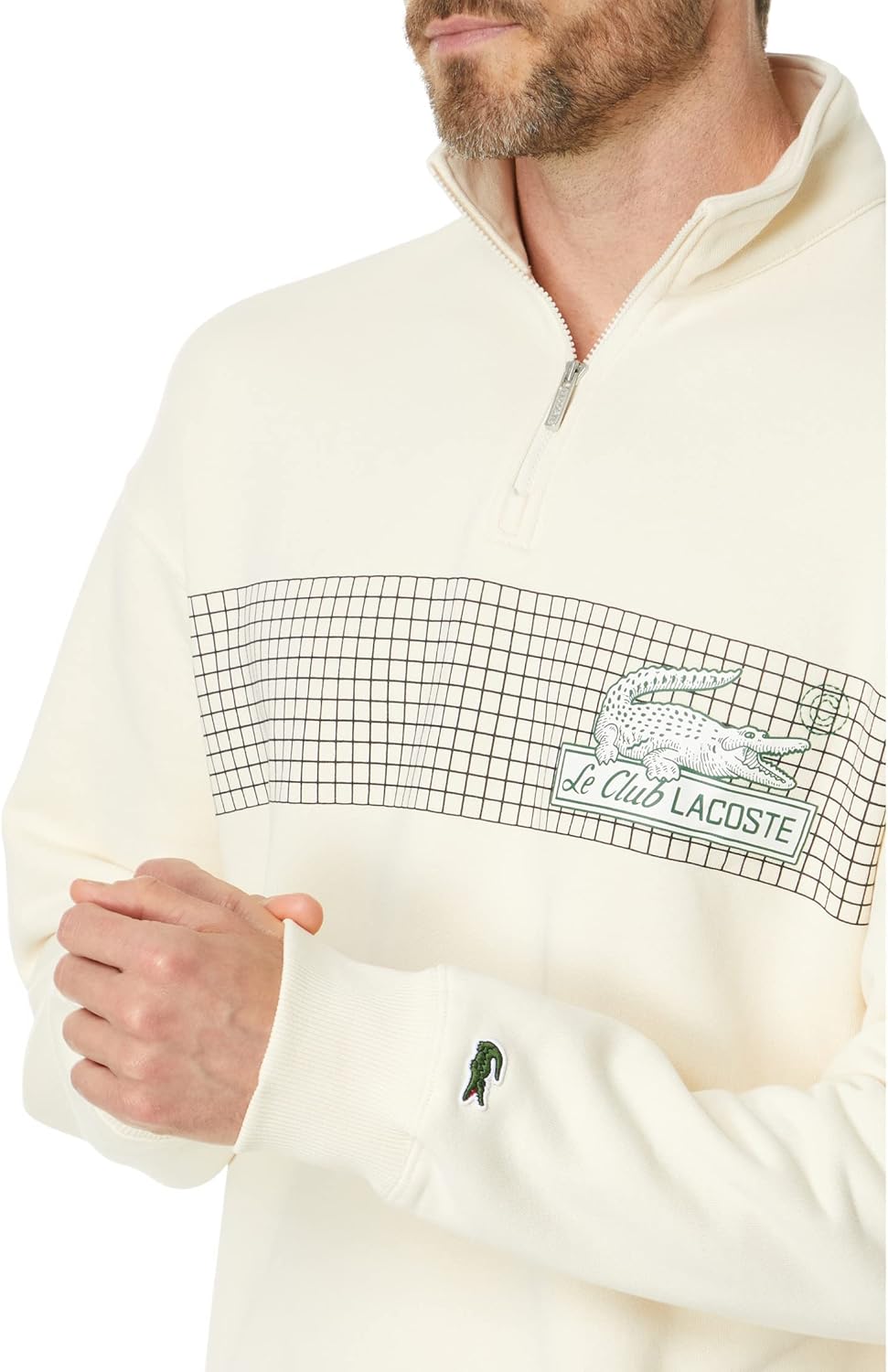 Lacoste мужской свободный фасон худи на молнии из органического хлопка, Lapland — фото 3