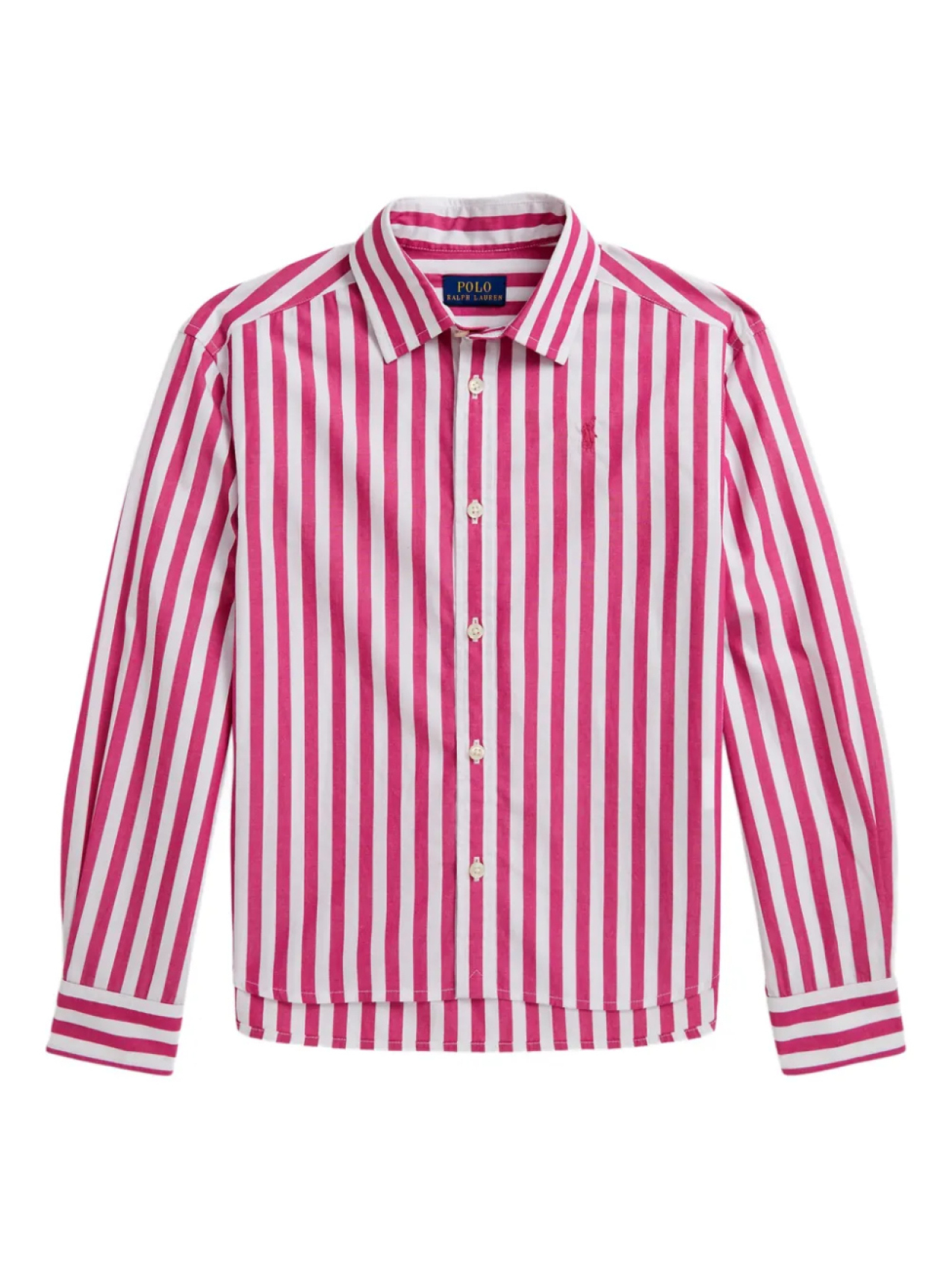 

POLO RALPH LAUREN KIDS полосатая рубашка с длинными рукавами, розовый