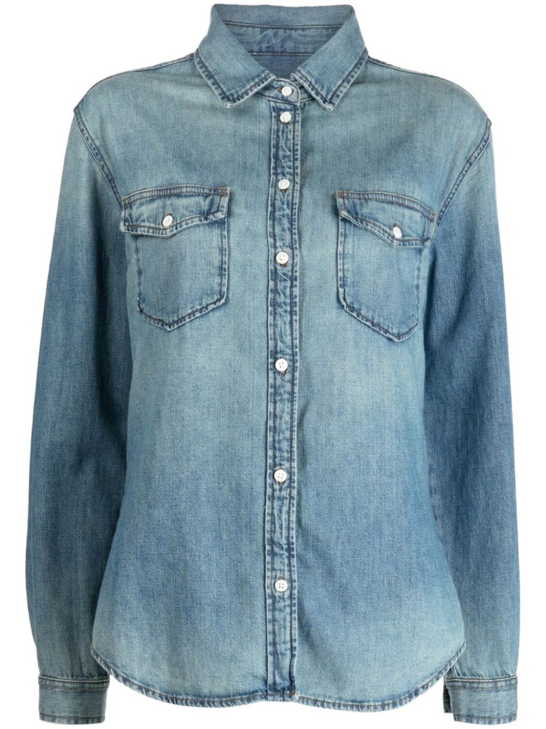 

FRAME long-sleeved denim shirt, синий