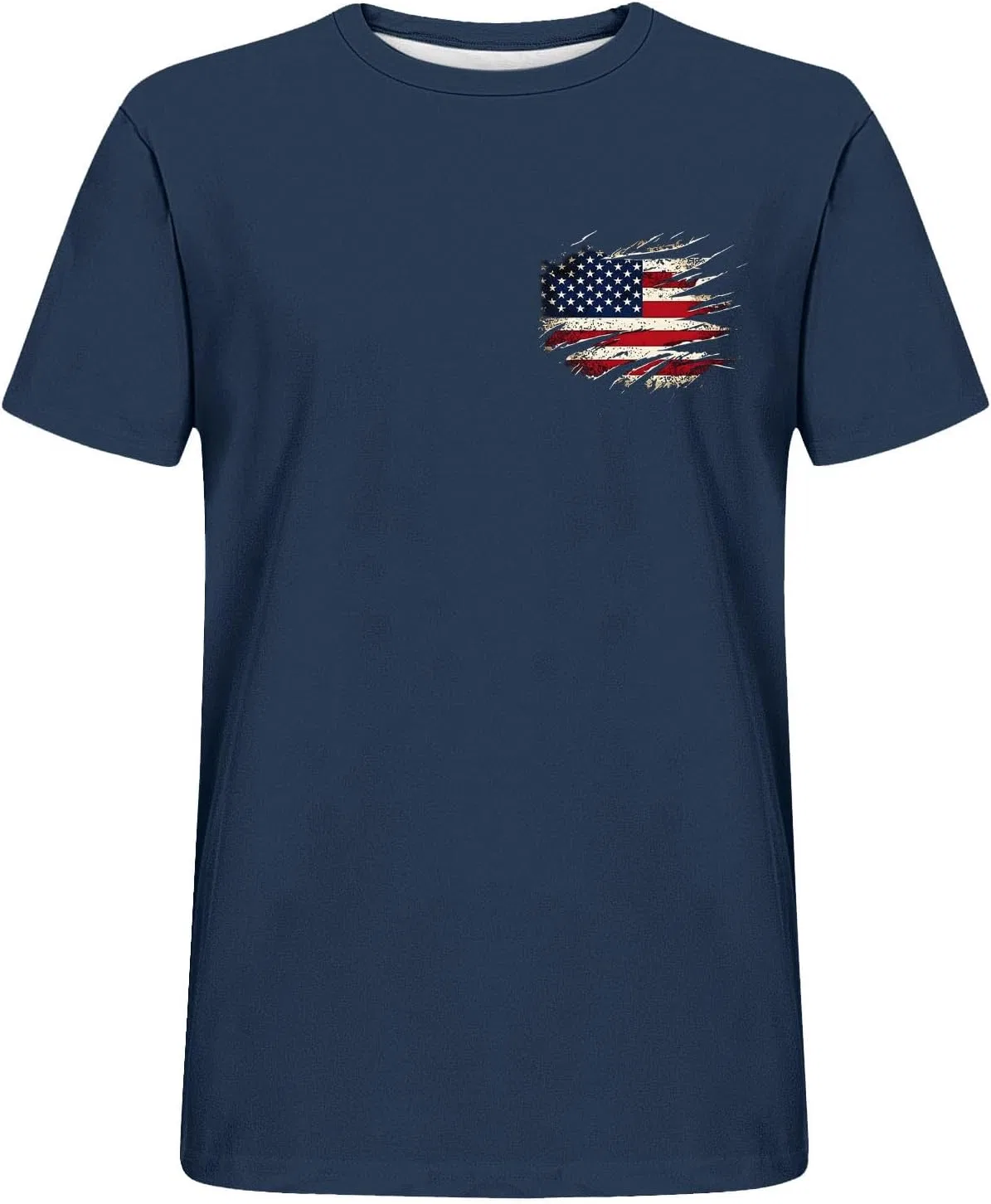 Футболка с графикой USA Flag, Generic, цвет R-582 Navy — фото 3
