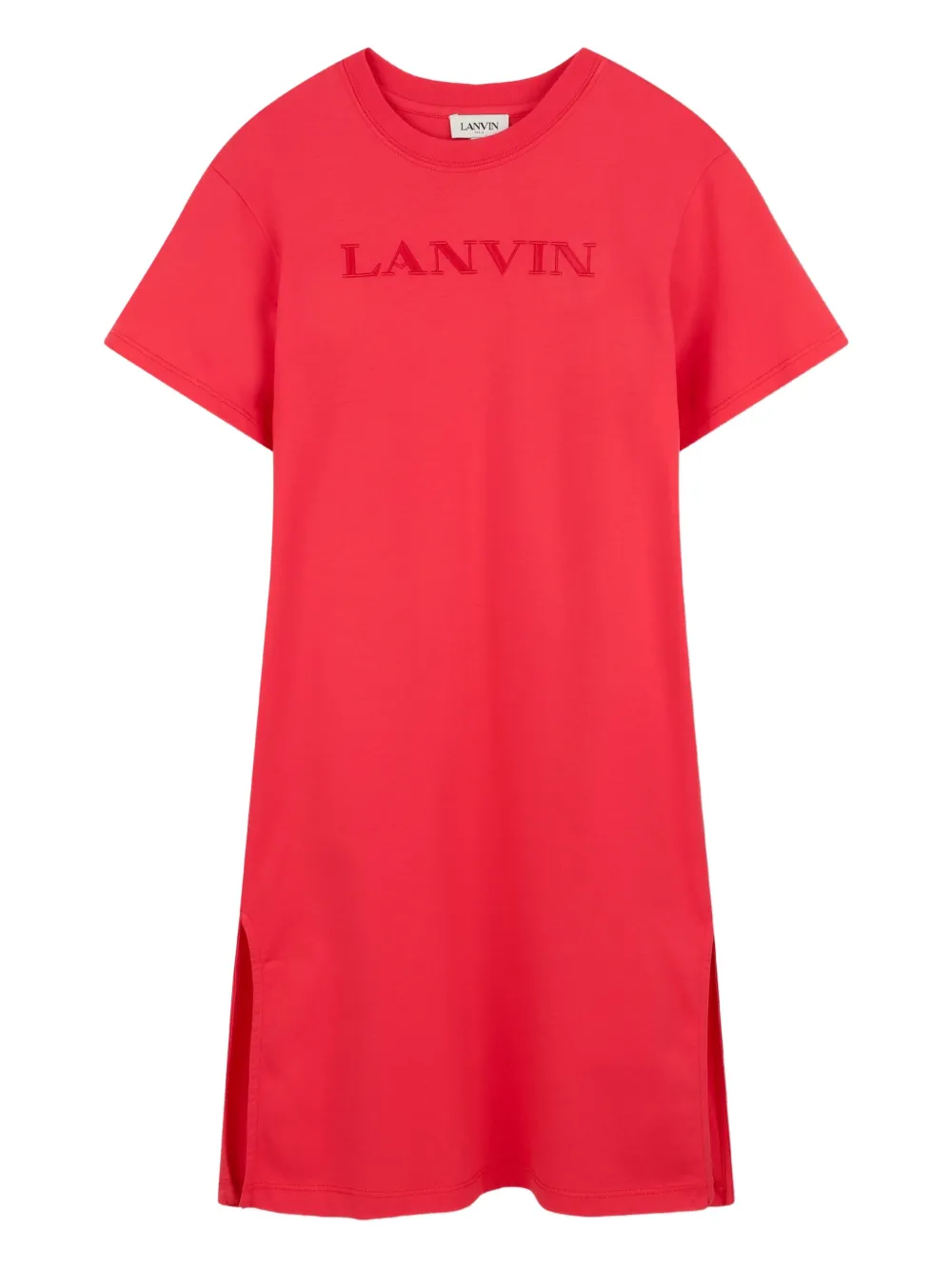 

Платье с короткими рукавами и тиснением Lanvin Enfant, красный